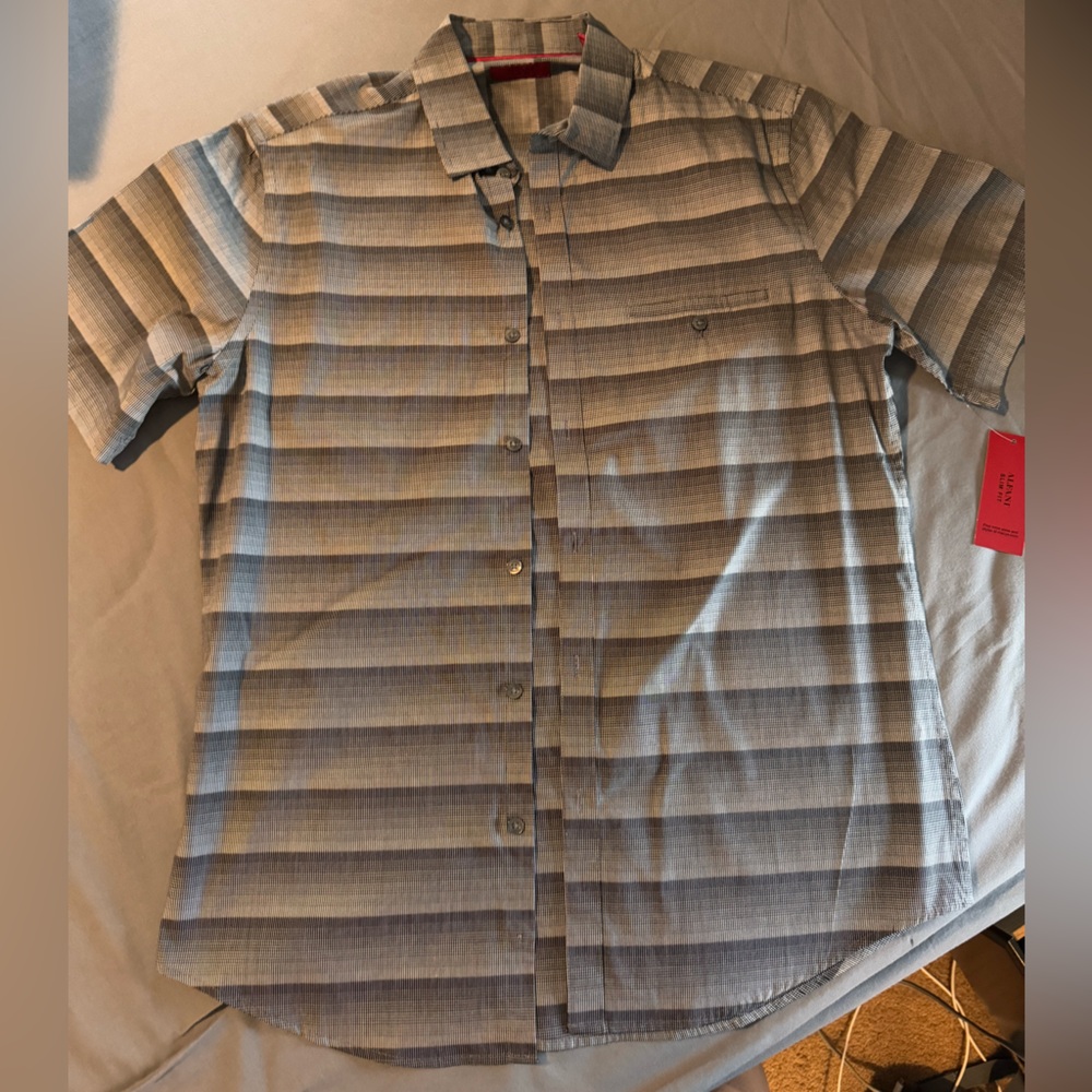 Men's Gray Striped Shirt
